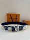 Special 4.0 Width Lv Initials Double-Sided Belt With Eye-Catching Pattern Depict