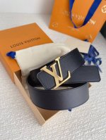 L0Uis Vuitt0N Lv Men's Premium Palm Print Belt, 40Mm Width, Featuring A Stainles