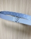 Seasonal New Arrival. The 40Mm Reversible Leather Belt Features A Soft Blue Cros