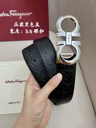 Ferragamo Men's Counter-Matching Metal Buckle, Top-Grain Calfskin Double-Sided W