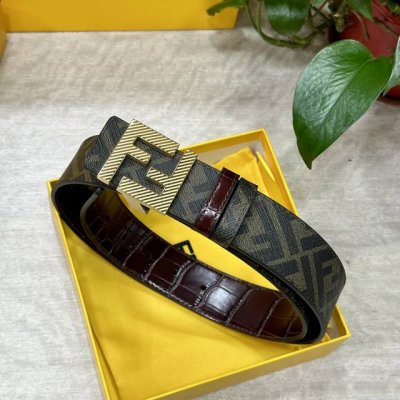 Fendi Same style as Fendi counters Width 4.0cm Double ring reversible belt Ff pr
