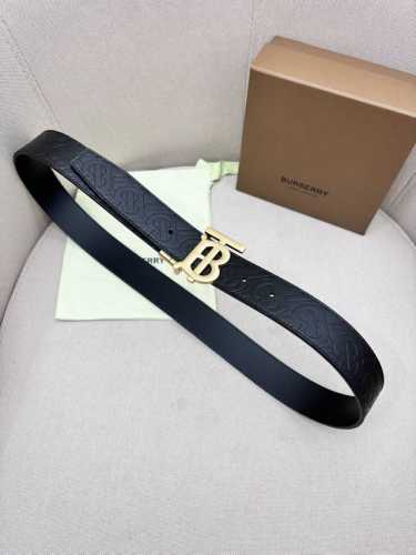 Burberry-Burberry! Men's counter metal buckle, top layer cowhide double-sided ou