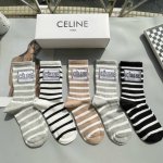 Package includes five pairs of Celine high-quality super popular online socks.