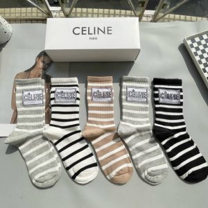 Package includes five pairs of Celine high-quality super popular online socks.
