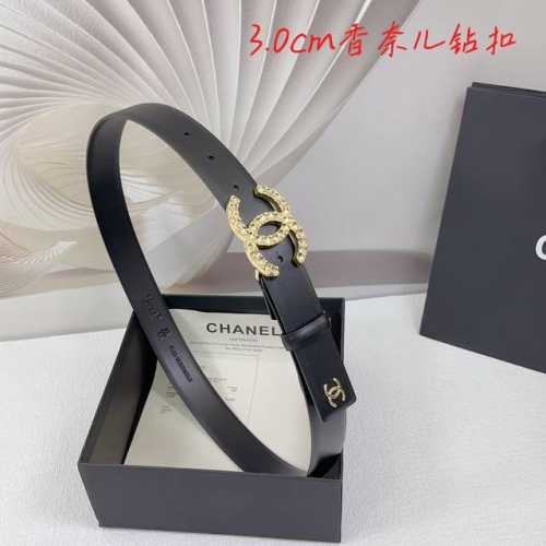 3.0Cm Chanel Belt, Double-Sided Top-Grain Leather, Length: 75.80.85.90.95.100 Cm
