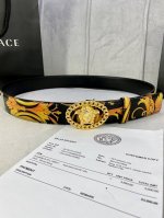 Width 4.0Cm Versace This Palazzo belt is made of cowhide leather and decorated w