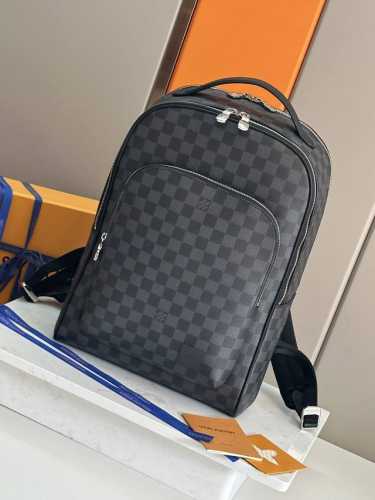 This premium, original Black Grid Avenue backpack is crafted from Damier Graphi