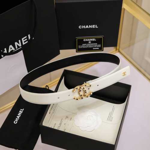 Chanel 24S Cc Pearl Water Diamond White And Black Letter Logo Buckle Brass Metal