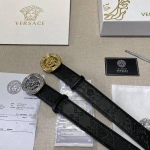 Brand: Versace Grade: Custom-made cowhide leather, newly designed mold. 3.8cm w