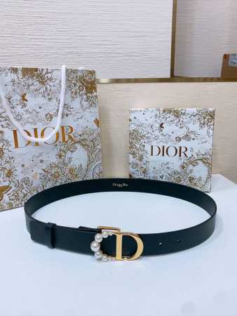 Dior New Belt Crafted From Smooth Black Calf Leather, Featuring A Classic Cd Bel - Click Image to Close