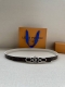 Special 2.0-Inch Wide Lv Trio Double-Sided Belt, Seamlessly Combining Fine Calf