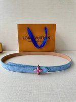 2.0 Wide Lv Mini Flowergram double-sided belt is made of Monogram canvas and sti