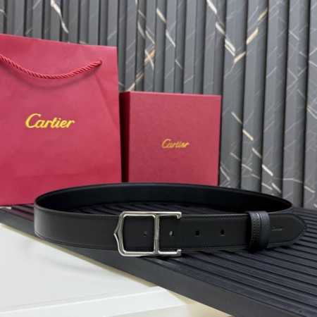 Special Palladium-Plated Pin Buckle Belt Cartier Logo Black And Brown-Black Cowh - Click Image to Close