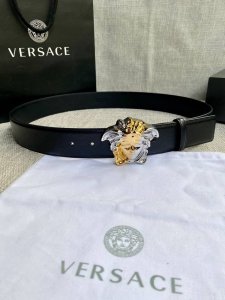 Width 4.0 Cm Versace This Goatskin Belt Features A Buckle Adorned With The Brand
