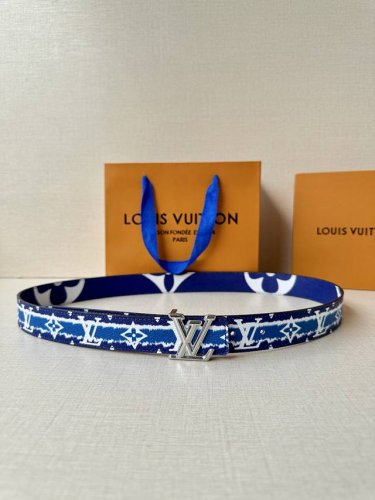 3.0 Wide Lv Line Double-Sided Belt With Monogram Eclipse Reverse Canvas And C
