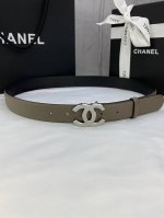 Width 3.0 Cm Chanel Genuine Leather With A Textured Surface, Featuring A Full, T