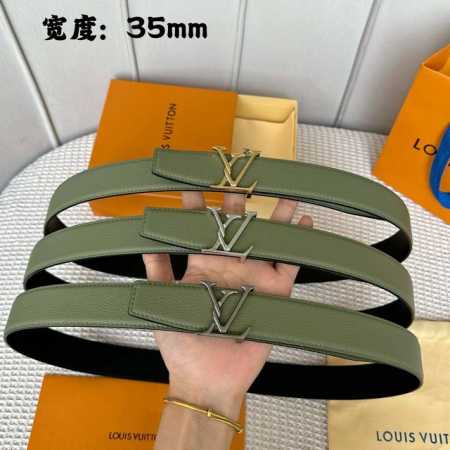 Original packaging L0Uis Vuitt0N Jinlujia men's original belt, 35mm wide, made o - Click Image to Close