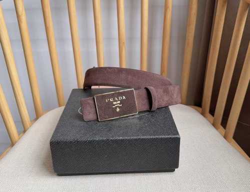 Prada's latest boutique style: This soft suede leather belt features a simple y