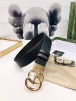 Gucci Double-Sided Leather Belt, Crafted From Woven Leather And Adorned With A G