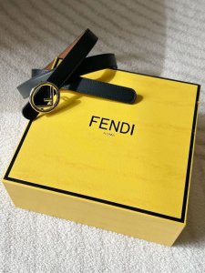 Fend I Fendi counter same style women's thin belt, width 2.0cm black first layer