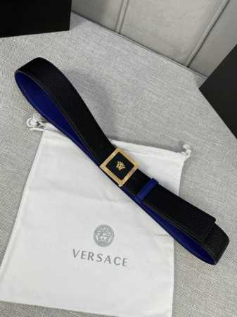 4.0Cm Versace Double-Sided Lychee Pattern Belt Is Decorated With The Iconic V - Click Image to Close