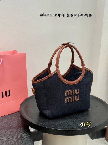 Small It's another day that I am conquered by Miumiu Retro dark denim Tote Tote
