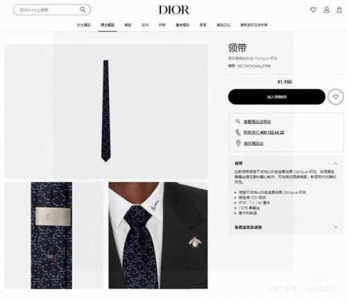 Dior men's CD embroidered tie is a rare choice that showcases exquisite craftsma