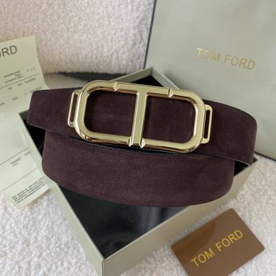 Tom Ford. New high-end double-sided calfskin, simple business men's belt, 4.0cm