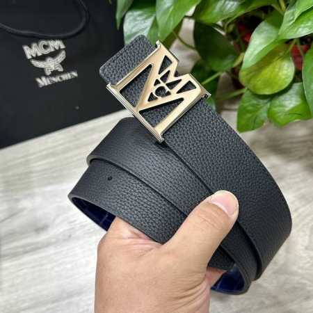 Special Mcm 40Mm Wide Double-Sided Genuine Calf Leather With A Single Rhodium-Pl - Click Image to Close