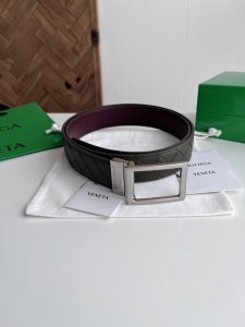 Bv 2025 New Men's Woven Belt, Double-sided Handmade Intreccio Large Grid Woven D