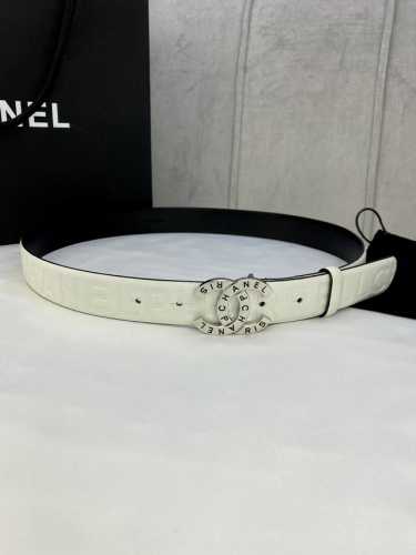 Width 3.0 Cm Chanel Imported Soft Calfskin Leather With Gold And Silver Patterne