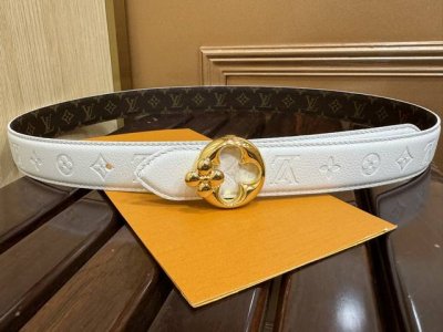 -Lv women's belt, width 3.0cm, custom leather canvas fabric, Italian imported ly