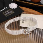 Chanel Cc chain with brass logo buckle, calfskin leather, silver and gold metal,