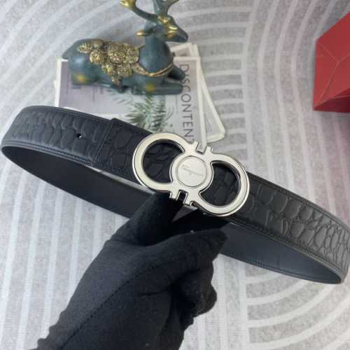Ferragamo Special Leather Belt Series Original Hardware Boutique Stainless Steel