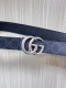 -Gg Marmont series buckle double-sided belt, one side embellished with the brand