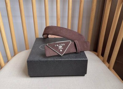 Prada's latest boutique style: This soft suede leather belt features a simple y