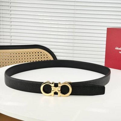 Ferragamo Automatic Belt, Double-Sided Top-Grain Genuine Leather, 3.5 Cm Adjusta