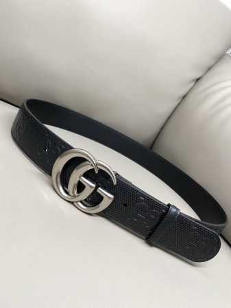 Gucci 4.0 Wide Marmont Series Printed Embossed Leather Belt. The interwoven Gucc - Click Image to Close