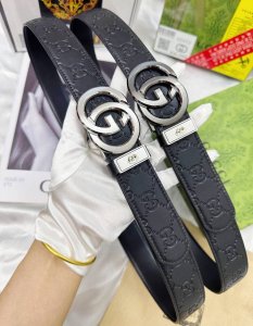 Belt: Gucci..Gu..Cci Automatic Buckle - Belt: Top-Tier Authentic Replica Version