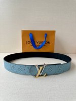 4.0 Cm Lv Dimension Monogram H Ritage Double-Sided Belt Combines Plain Leather A