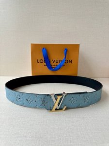 4.0 Cm Lv Dimension Monogram H Ritage Double-Sided Belt Combines Plain Leather A