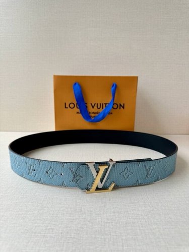 4.0 Cm Lv Dimension Monogram H Ritage Double-Sided Belt Combines Plain Leather A