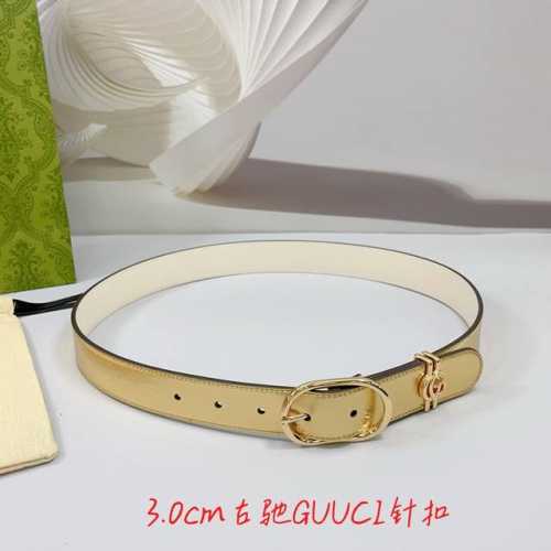 Special 3.0Cm Gucci Belt, Double-Sided Top-Grain Cowhide, Length: 75Cm, 80Cm, 85