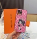 Lv fine hole full cover mobile phone case cartoon pattern Lv full surround edge