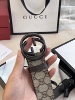 Gucci Original PVC leather, imported nubuck leather with 18K steel buckle. Width
