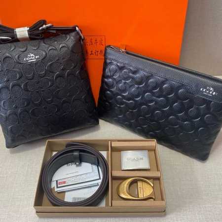 A top-grain leather gift box package. This Coach belt and two bags are a practi - Click Image to Close