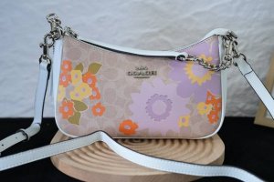 Coach Cbg73 Classic Signature Teri Shoulder Bag, PVC and Leather Crossbody Handb