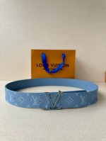 This Lv Initials 4.0 Wide Reversible Belt Features A Monogrammed Canvas Band And