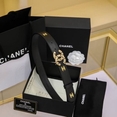 Chanel 24S Cc Pearl And Crystal White And Black Letter Logo Buckle Brass Metal C