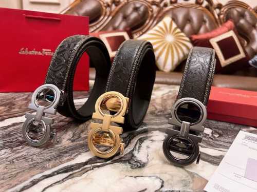 The perfect gift! Salvatore Ferragamo's latest automatic buckle top-grain cowhid